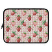 Strawberry Gingham Laptop Sleeve — Cute Pink Floral Laptop Case