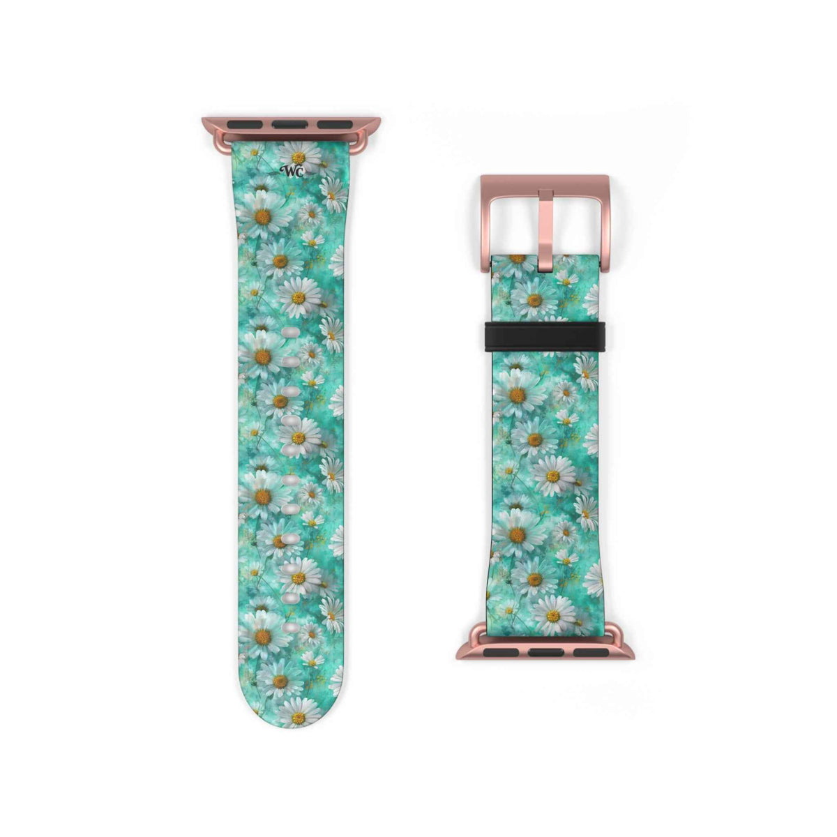 The Blue - Daisy Meadow Floral Apple Watch Band – Teal Daisy Apple Watch Strap