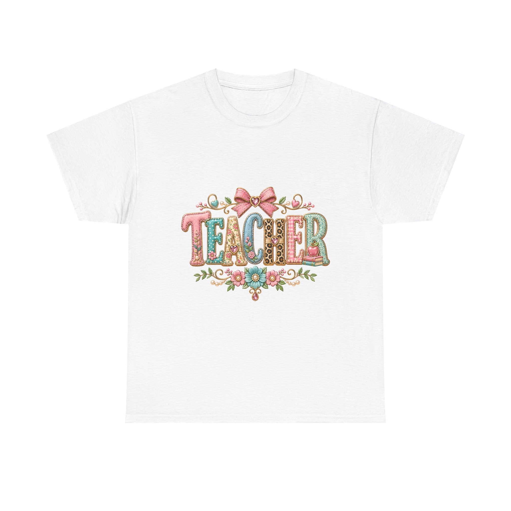 Teacher Floral Graphic Tee — Vintage Bow & Floral 