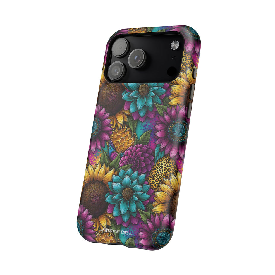 Colorful Floral Pattern - Extreme Impact MagSafe Phone Case