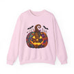 Halloween Jack-O'-Lantern Sweatshirt — Colorful Patterned Pumpkin Crewneck