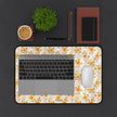 Golden Rose Desk Mat — Floral Office Mouse Pad for Home & Work