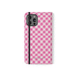 Pink Gingham - Flip Case – Wallet Flip Case with Card Slots