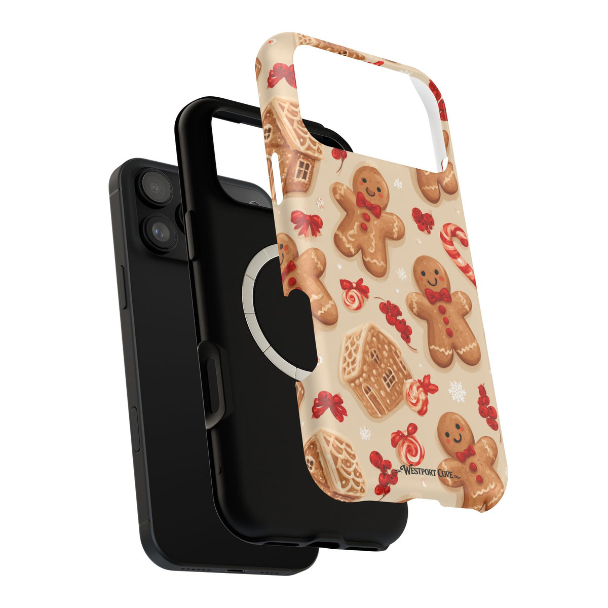 Gingerbread Men and Candy Canes  Extreme Impact MagSafe Phone Case | Christmas Cookie Design