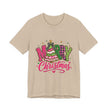 Merry Christmas Graphic Tee — Festive Pink & Green Holiday T-Shirt
