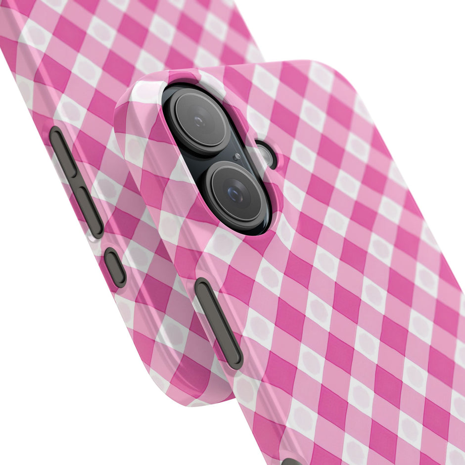 Pink Gingham - Essential Phone Case - Lightweight Protective Cover