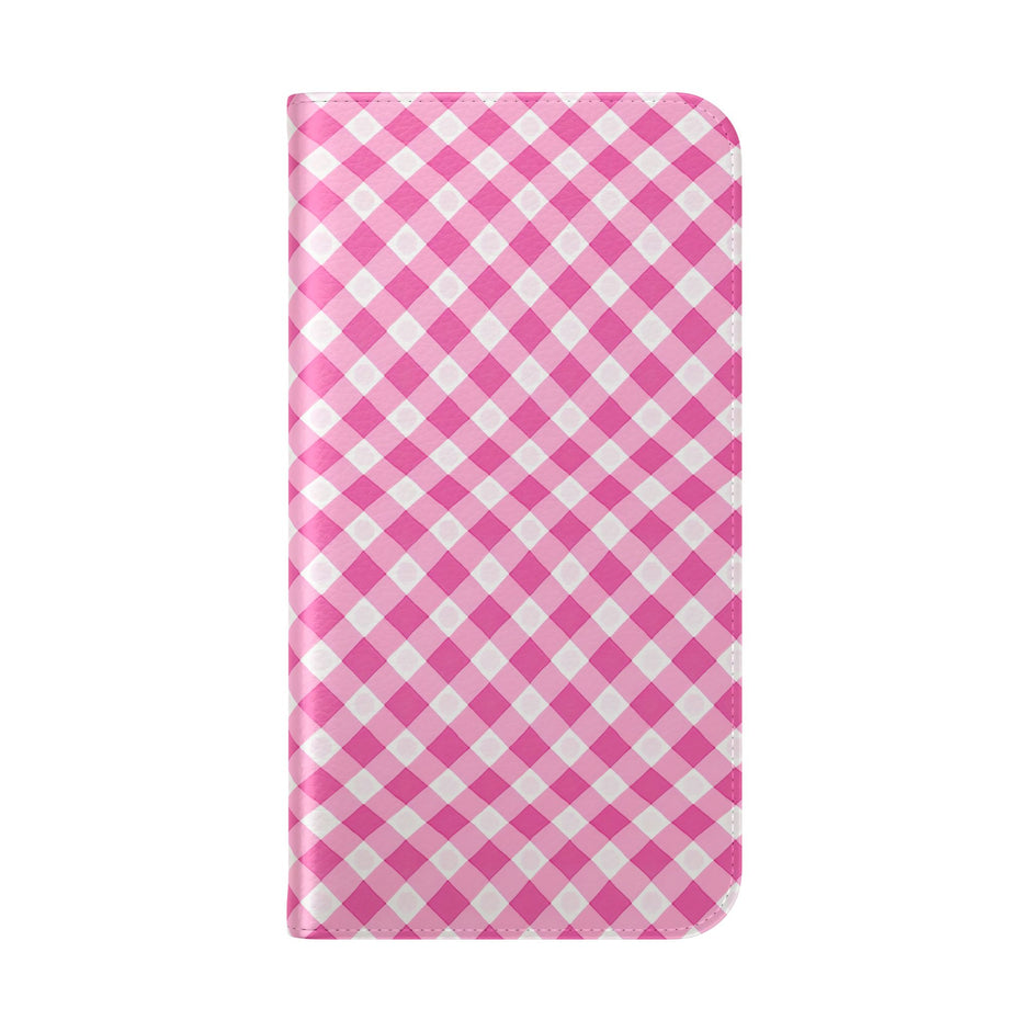 Pink Gingham - Flip Case – Wallet Flip Case with Card Slots