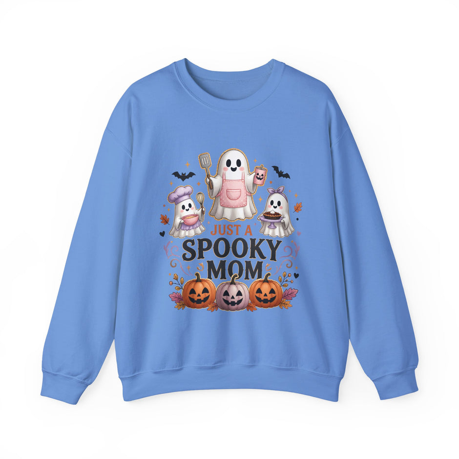 Spooky Mom Crewneck Sweatshirt – Cute Halloween Ghosts & Pumpkins