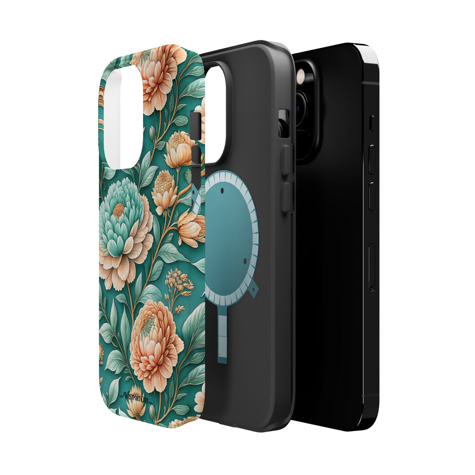 Teal Peony - Extreme MagSafe Phone Case