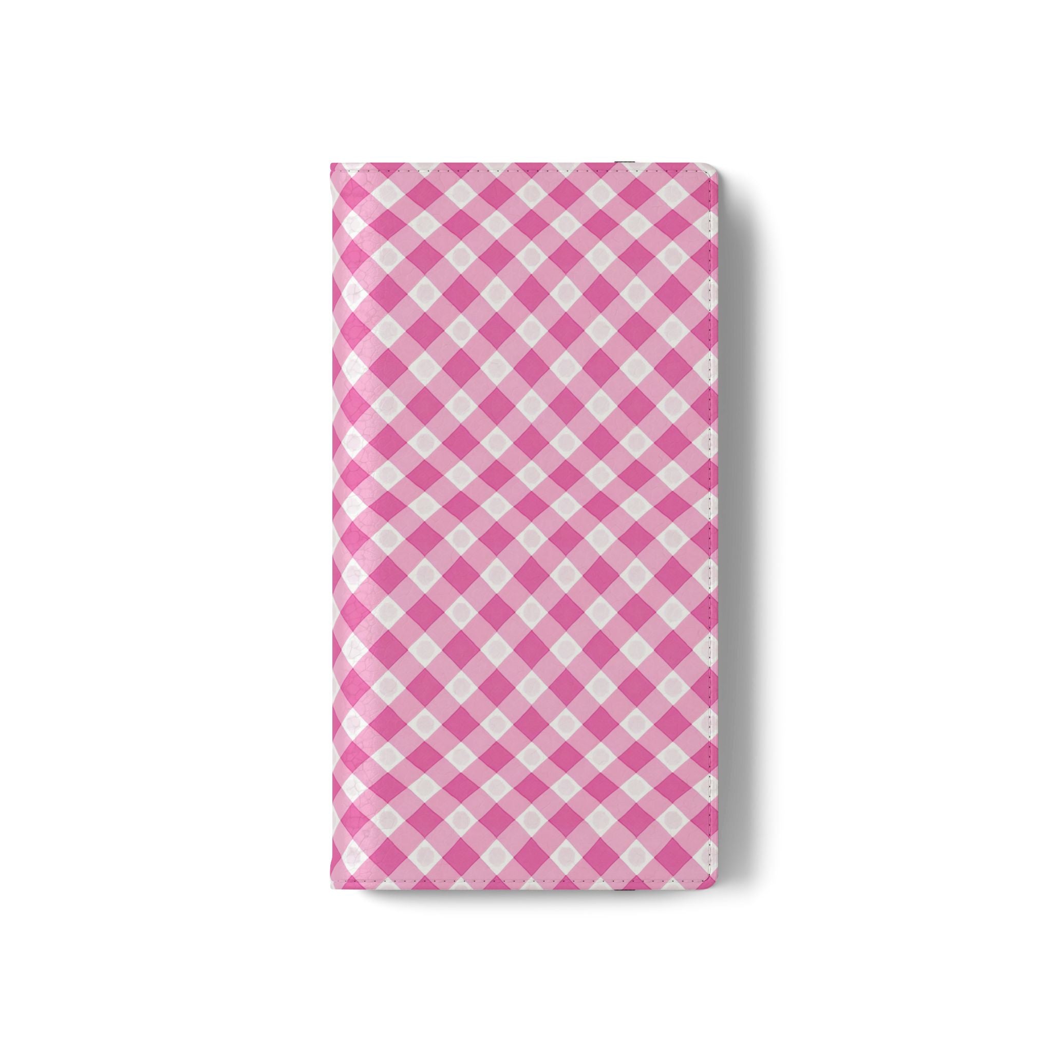 Pink Gingham - Flip Case – Wallet Flip Case with Card Slots