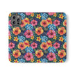 Tropical Hibiscus Flip Phone Case — Floral Wallet Flip Case with Card Slots