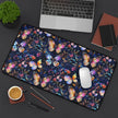 Dark Flutterby Desk Mat — Dark Watercolor Garden Mouse Pad