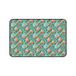 Teal Peony Desk Mat — Vintage Garden Mouse Pad Surface