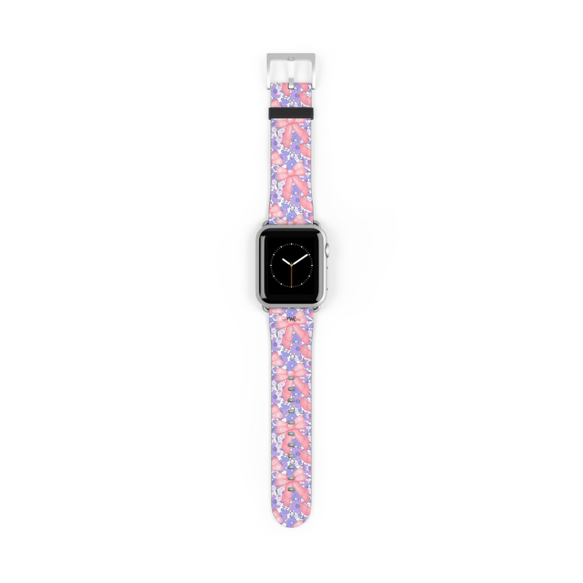 Bow Floral - Ribbon Pattern Apple Watch Band — Pastel Pink & Lavender Watch Strap