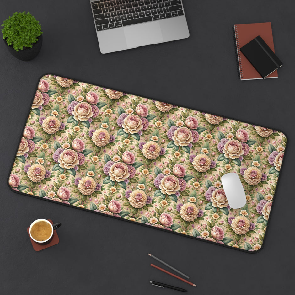 Best Buds Desk Mat — Floral Mousepad for Office & Home