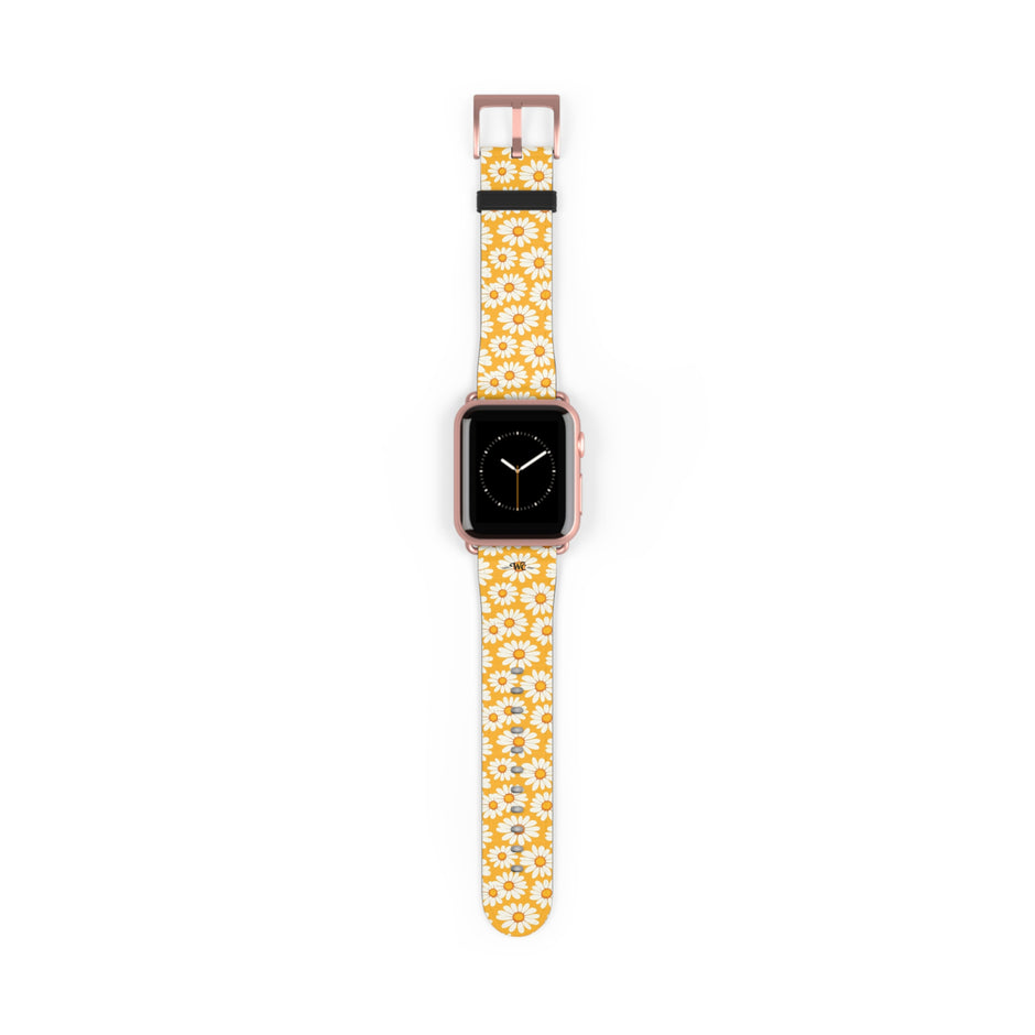 Daisy Chain - Apple Watch Band - Floral Watch Band - Yellow Daisy Pattern Apple Watch Strap