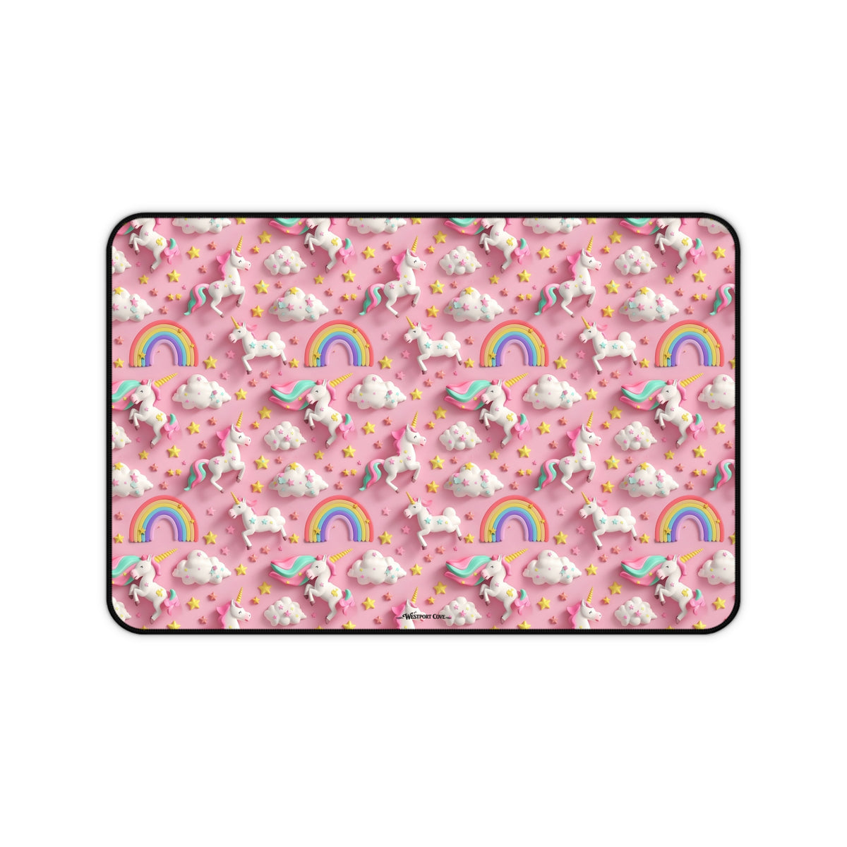 Unicorn Dance Desk Mat — Pink Cute Gaming & Office Mouse Pad