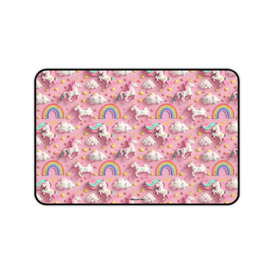 Unicorn Dance Desk Mat — Pink Cute Gaming & Office Mouse Pad