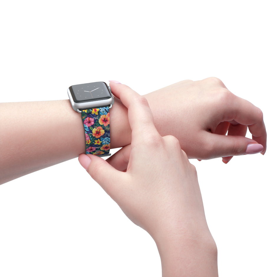 Floral Hibiscus - Apple Watch Band -Colorful Tropical Watch Strap