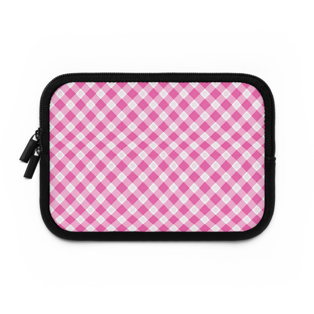 Pink Gingham Laptop Sleeve - Stylish Protection for Your Device