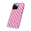 Pink Gingham - Essential Phone Case - Lightweight Protective Cover