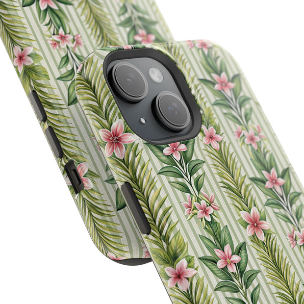 Pink Orchid Floral, Embedded Magnet Phone Case, Tough Dual Layer Protection, Unique Gift for Her or Him, iPhone Samsung Phone Cover, Matte or Glossy Finish