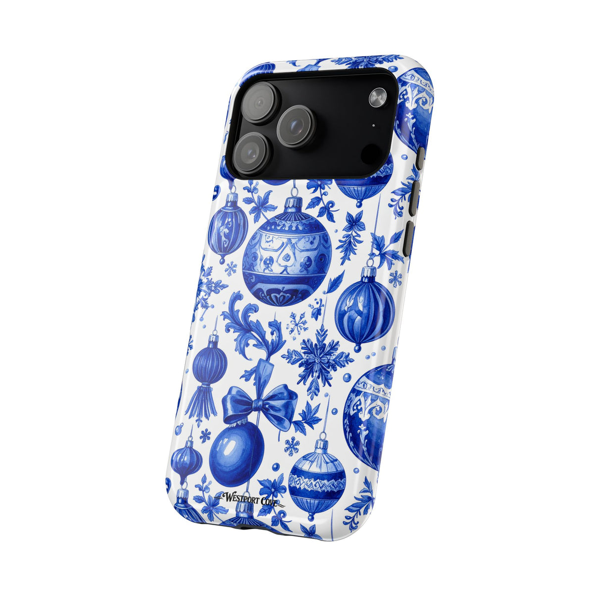 Blue and White Christmas Ornaments Extreme Impact MagSafe Phone Case
