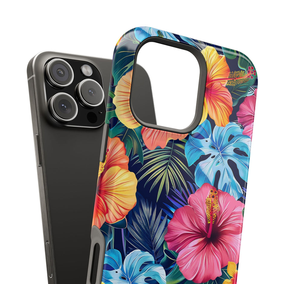 Tropical Hibiscus Extreme Impact MagSafe Phone Case: Uniting Style and Robust Protection