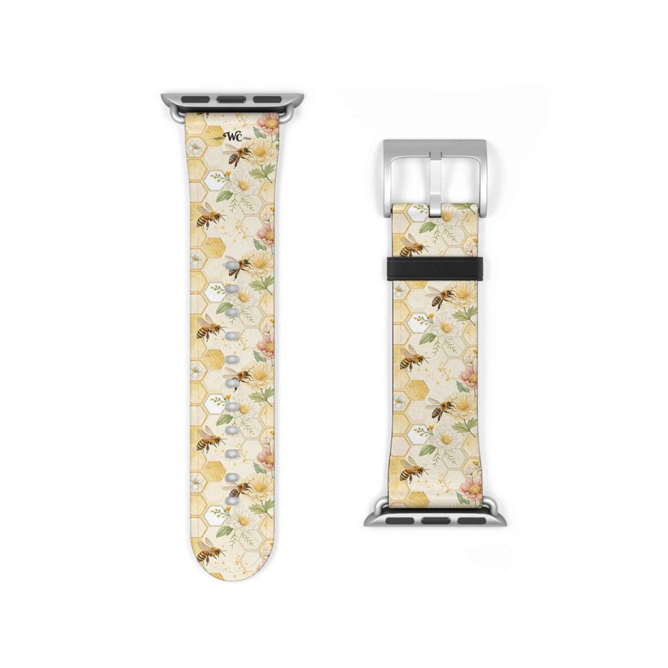 Honeycomb Heaven - Honeybee Apple Watch Band— Bee & Honeycomb Pattern Apple Watch Strap