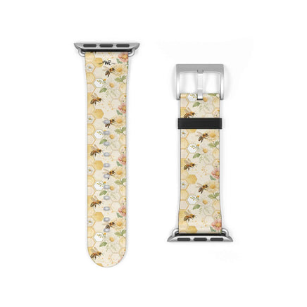 Honeycomb Heaven - Honeybee Apple Watch Band— Bee & Honeycomb Pattern Apple Watch Strap