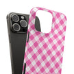Pink Gingham - Essential Phone Case - Lightweight Protective Cover