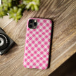 Pink Gingham - Essential Phone Case - Lightweight Protective Cover