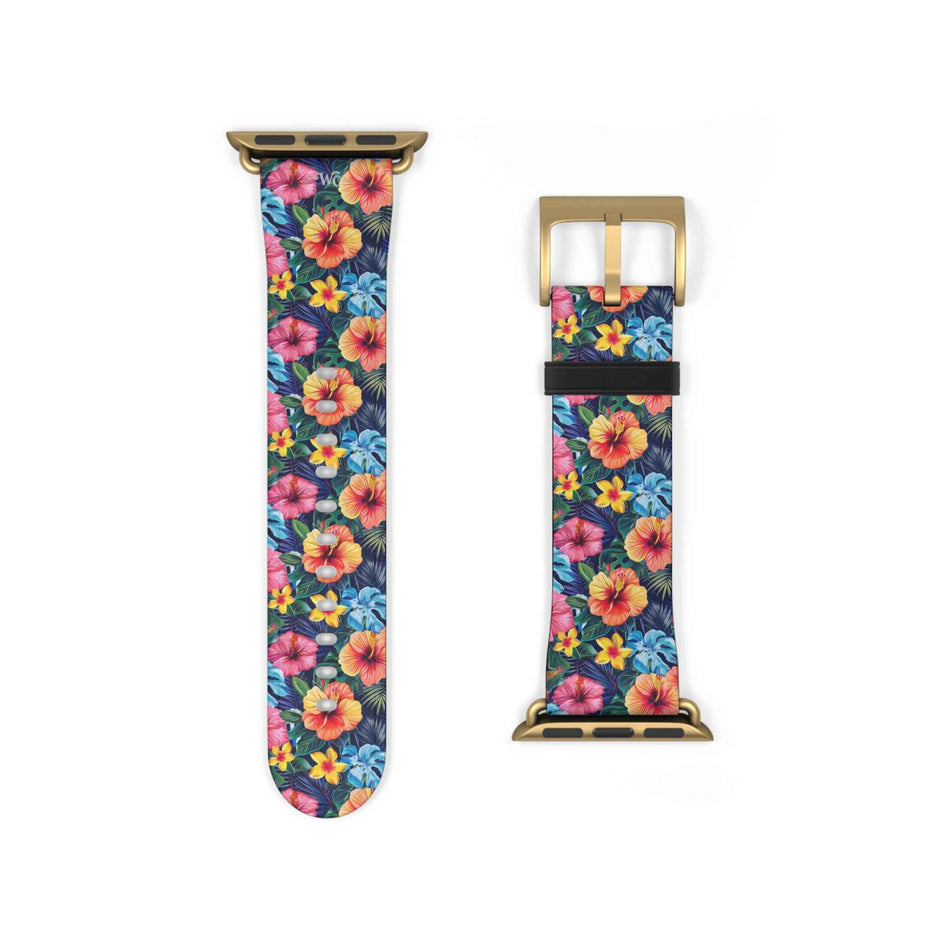 Floral Hibiscus - Apple Watch Band -Colorful Tropical Watch Strap