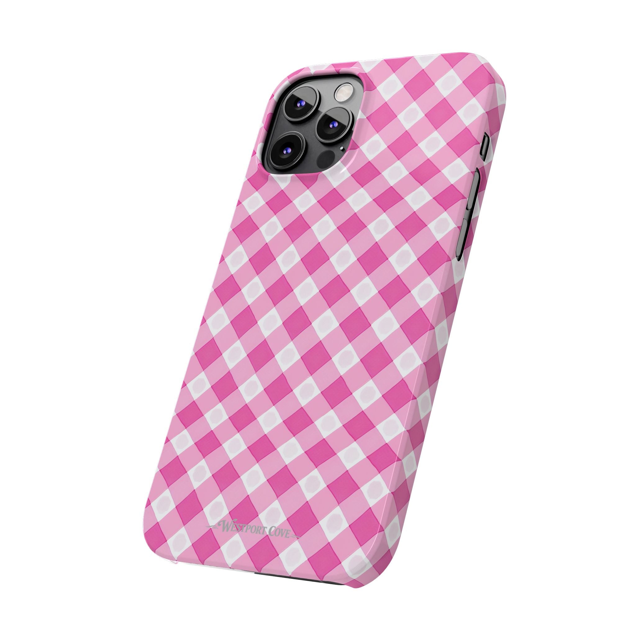 Pink Gingham - Essential Phone Case - Lightweight Protective Cover