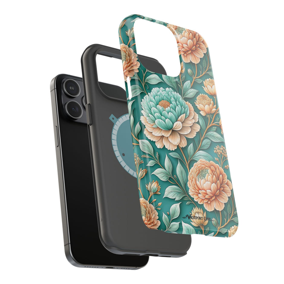Teal Peony - Extreme MagSafe Phone Case