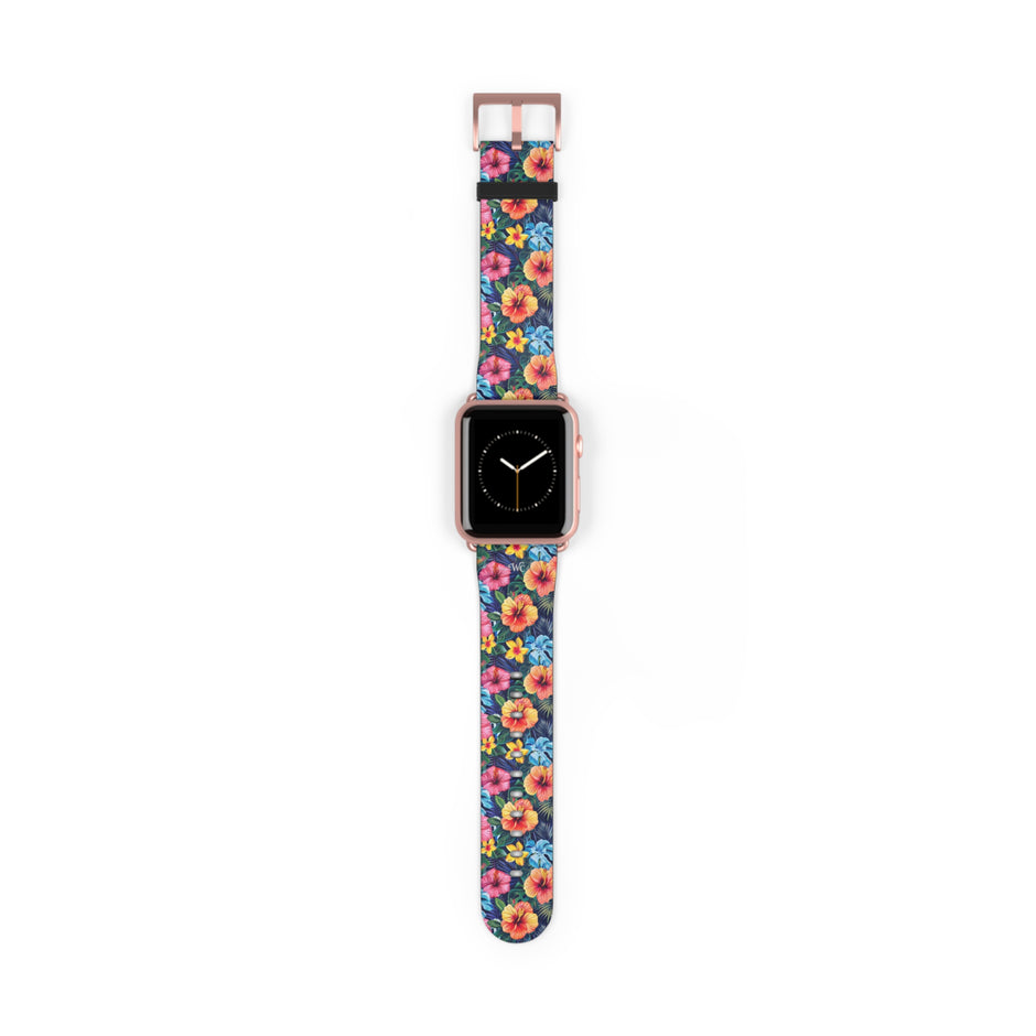 Floral Hibiscus - Apple Watch Band -Colorful Tropical Watch Strap