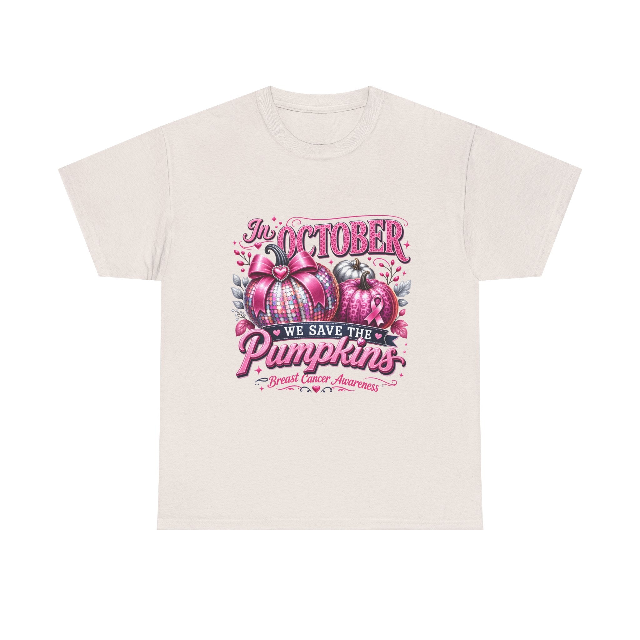 October Breast Cancer Awareness Pumpkin Tee — 