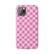 Pink Gingham - Essential Phone Case - Lightweight Protective Cover