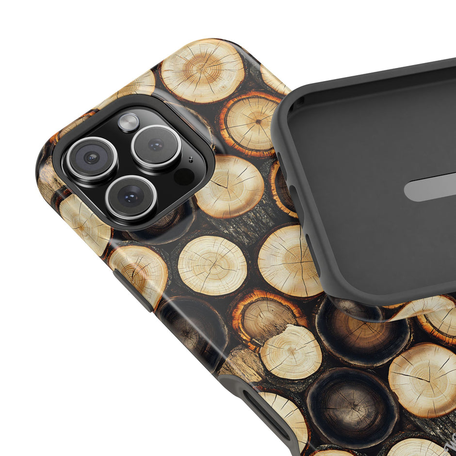 Timber - Wood Slice Pattern Extreme Impact MagSafe Phone Case Protective Cover
