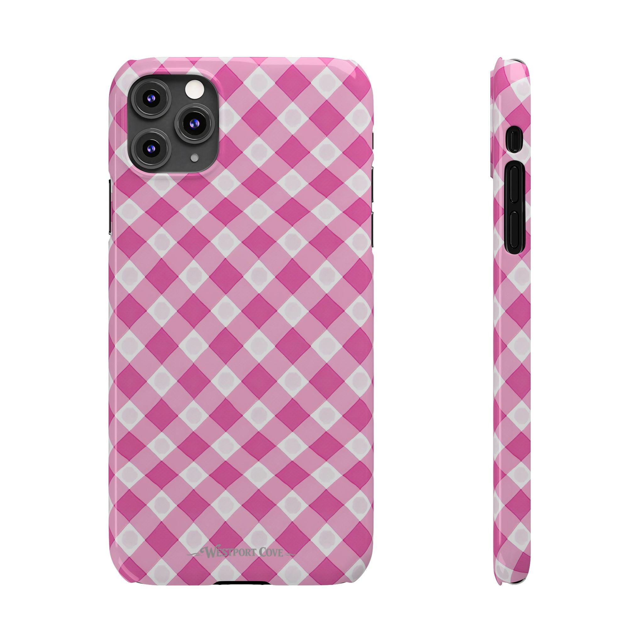 Pink Gingham - Essential Phone Case - Lightweight Protective Cover