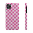 Pink Gingham - Essential Phone Case - Lightweight Protective Cover