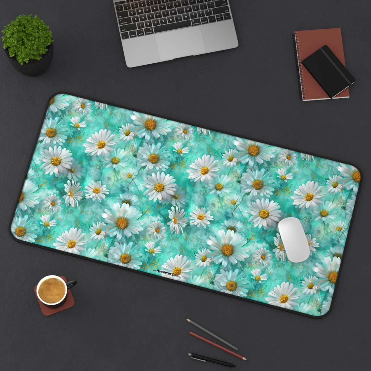 The Blue Daisy Meadow Desk Mat