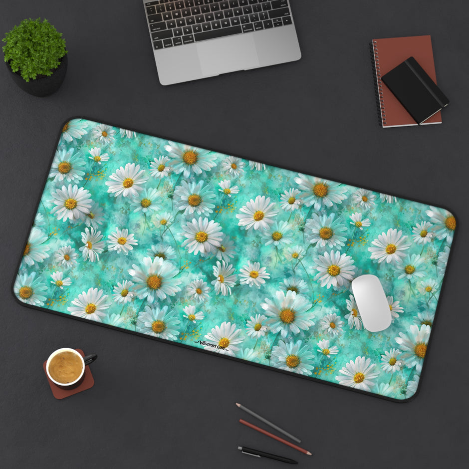 The Blue Daisy Meadow Desk Mat