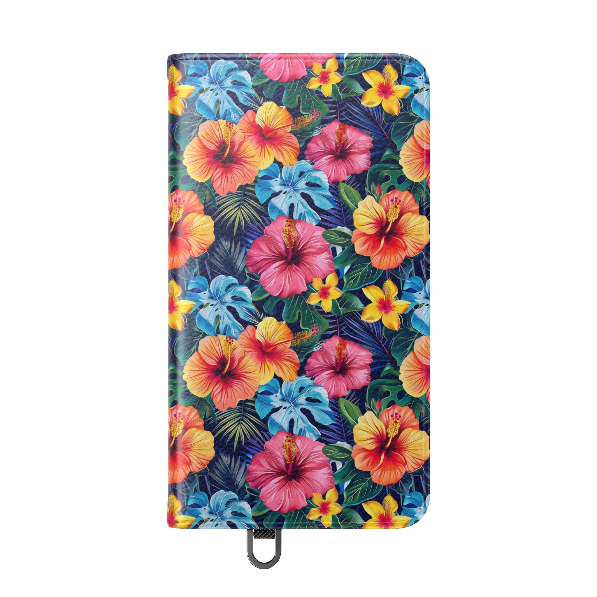 Tropical Hibiscus Flip Phone Case — Floral Wallet Flip Case with Card Slots