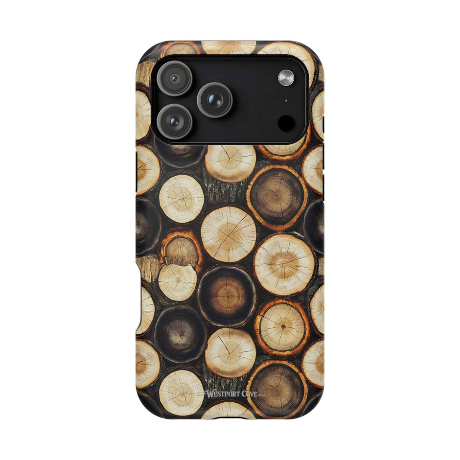 Timber - Wood Slice Pattern Extreme Impact MagSafe Phone Case Protective Cover