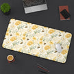 Bumble - Floral Yellow Rose Desk Mat — Vintage Garden Mousepad for Home Office