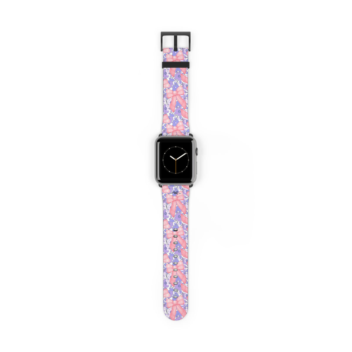 Bow Floral - Ribbon Pattern Apple Watch Band — Pastel Pink & Lavender Watch Strap