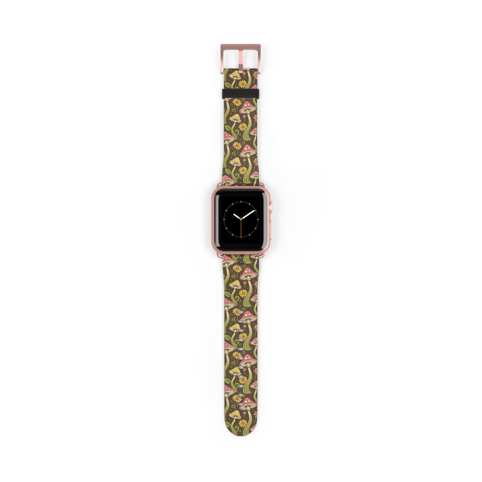 Magic Mushroom - Apple Watch Band  - Vintage Forest Fungi Apple Watch Strap