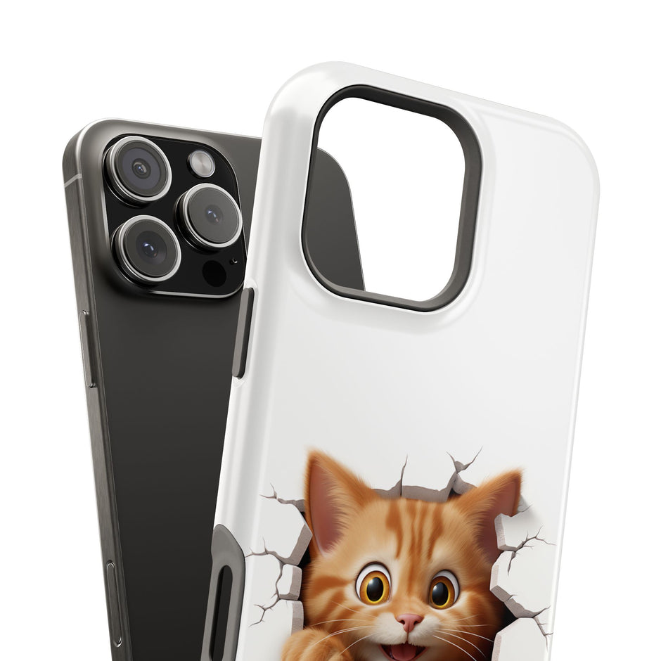 Adorable Peeking Kitten - Extreme Impact MagSafe Phone Case