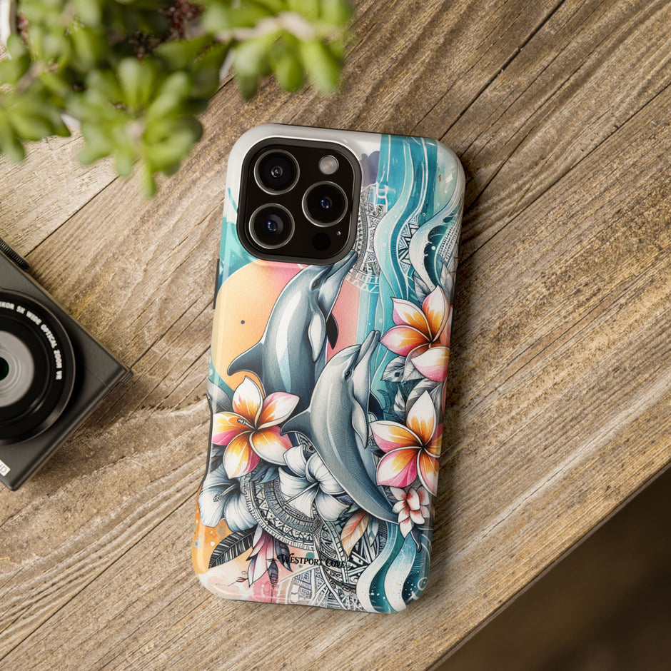 Dolphin Floral Extreme Impact MagSafe Phone Case